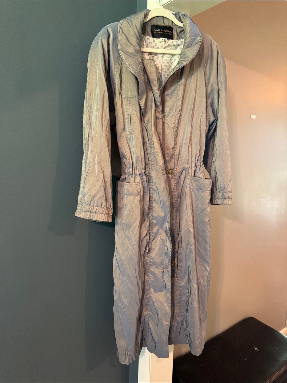 Vintage iridescent lavender/gray Long Coat